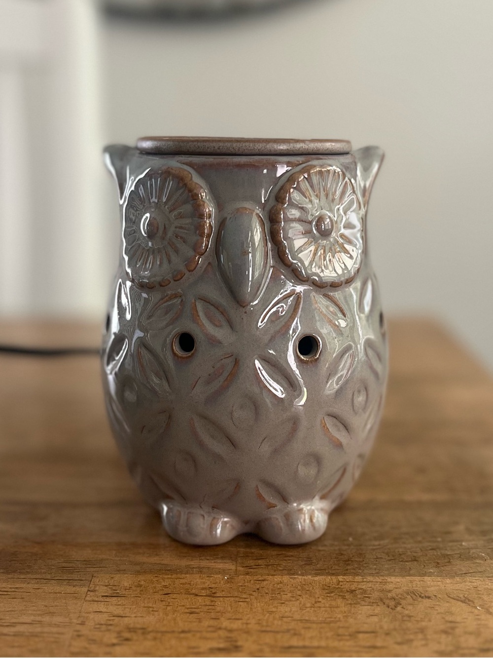 Ceramic Owl Wax Warmer - White Barn